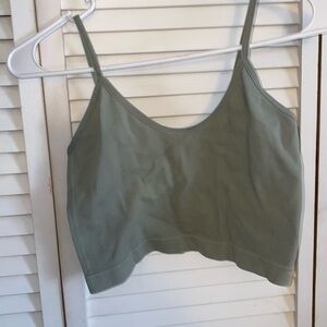 Light green open back tank top